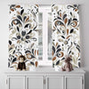 Abstract Damask Window Curtains - Brown, Beige, and Gray Modern Elegant Style Print - Deja Blue Studios