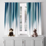 Abstract Striped Window Curtains - Blue and White Falling Rain Stripes - Deja Blue Studios