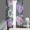 Floral Window Curtains - Bold Pink and Purple Large Flowers Print - Deja Blue Studios