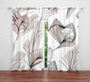 Chic Floral Window Curtains - Beige, Blush and White Fanned Leaf Print - Deja Blue Studios