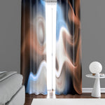 Abstract Window Curtains - Brown and Blue Smoke Swirl - Deja Blue Studios