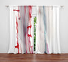 Abstract Splatter Window Curtains - Red and White Watercolor Splatter Stripes - Deja Blue Studios