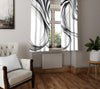 Line Art Window Curtains - Black and White Flow and Swirl Line Design - Deja Blue Studios