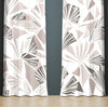 Abstract Art Deco Window Curtains - Blush, Gray and White Fanned Shape Style Print - Deja Blue Studios