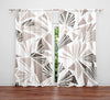 Abstract Art Deco Window Curtains - Blush, Gray and White Fanned Shape Style Print - Deja Blue Studios