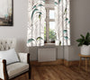 Abstract Art Deco Window Curtains - Splashes of Blue Line Style Pattern - Deja Blue Studios