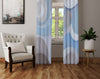 Abstract Window Curtains - Abstract Smears and Shapes in Blue and Brown - Deja Blue Studios