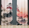 Abstract Window Curtain - Red and Black Bonsai Tree Landscape - Deja Blue Studios