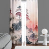 Abstract Window Curtain - Red and Black Bonsai Tree Landscape - Deja Blue Studios