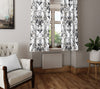 Abstract Window Curtain - Gray and White Demask - Deja Blue Studios