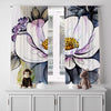 Floral Window Curtain - Gray and Purple Peony - Deja Blue Studios