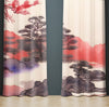 Abstract Window Curtain - Sunset Bonsai Landscape - Deja Blue Studios