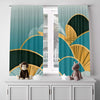 Abstract Window Curtain - Blue and Yellow Geode Fans - Deja Blue Studios