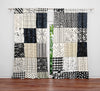 Checkered Window Curtain - Black and White Abstract Pattern - Deja Blue Studios