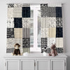 Checkered Window Curtain - Black and White Abstract Pattern - Deja Blue Studios