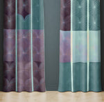 Striped Window Curtain - Abstract Purple and Blue Stripes - Deja Blue Studios