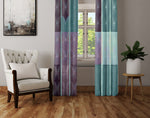 Striped Window Curtain - Abstract Purple and Blue Stripes - Deja Blue Studios