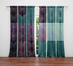 Striped Window Curtain - Abstract Purple and Blue Stripes - Deja Blue Studios