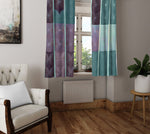 Striped Window Curtain - Abstract Purple and Blue Stripes - Deja Blue Studios