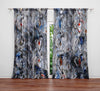 Abstract Window Curtain - Gray, Blue, and Red Watercolor Pattern - Deja Blue Studios