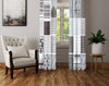 Patterned Window Curtain - Brown and Blue Multi Stripes and Dots - Deja Blue Studios