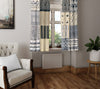 Abstract Window Curtain - Blue and Tan Multi Pattern - Deja Blue Studios