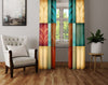 Checkered Window Curtain - Yellow, Red, and Blue Art Deco Pattern - Deja Blue Studios