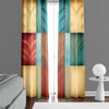 Checkered Window Curtain - Yellow, Red, and Blue Art Deco Pattern - Deja Blue Studios