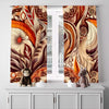 Floral Window Curtain - Red and Orange Feathered Mandala - Deja Blue Studios