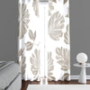 Minimalist Window Curtain - Tan and Gray Fern Quilted Pattern - Deja Blue Studios