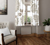 Minimalist Window Curtain - Tan and Gray Fern Quilted Pattern - Deja Blue Studios