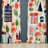 Abstract Window Curtain - Cartoon Style Autumn Day - Deja Blue Studios