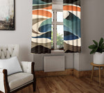 Abstract Window Curtain - Orange and Blue Sand Dunes - Deja Blue Studios