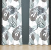 Floral Window Curtain - Gray Watercolor Monstera Leaf Pattern - Deja Blue Studios