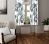 Floral Window Curtain - Gray Watercolor Monstera Leaf Pattern - Deja Blue Studios