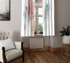 Watercolor Window Curtain - Pastel Rainbow Paint Stripes - Deja Blue Studios