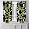 Art Deco Window Curtain - Green and Black Grecian Inspired Pattern - Deja Blue Studios