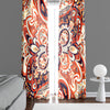Abstract Window Curtain - Orange and Cream Watercolor Mandala - Deja Blue Studios