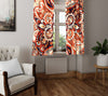 Abstract Window Curtain - Orange and Cream Watercolor Mandala - Deja Blue Studios