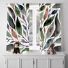 Floral Window Curtain - Watercolor Abstract Leaves - Deja Blue Studios