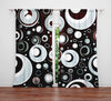 Polka Dot Window Curtain - Brown and Gray Abstract Space Polka Dots - Deja Blue Studios