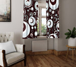 Polka Dot Window Curtain - Brown and Gray Abstract Space Polka Dots - Deja Blue Studios