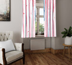 Striped Window Curtain - Pink and Blue Watercolor Stripe Pattern - Deja Blue Studios
