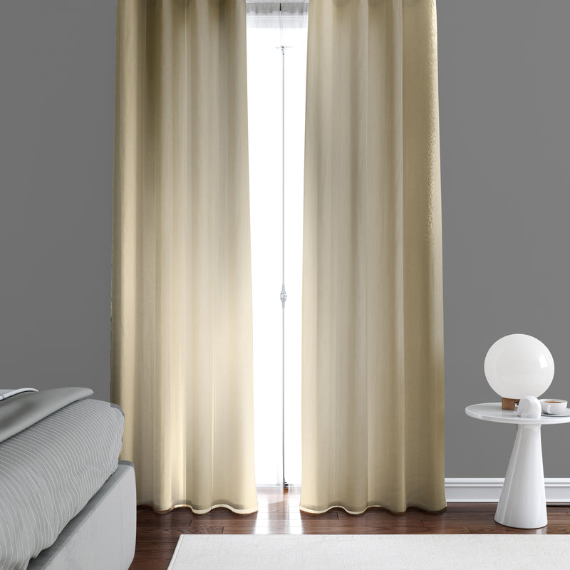 Solid Window Curtain - Faux Gold Plate Shiny Pattern - Deja Blue Studios