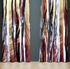 Striped Window Curtain - Abstract Brown and Red Tree Trunk Pattern - Deja Blue Studios