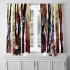 Striped Window Curtain - Abstract Brown and Red Tree Trunk Pattern - Deja Blue Studios