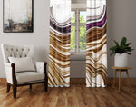 Abstract Window Curtain - Purple and Tan Wavy Sand Dunes - Deja Blue Studios