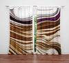 Abstract Window Curtain - Purple and Tan Wavy Sand Dunes - Deja Blue Studios