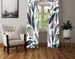 Floral Window Curtain - Green and Purple Spring Forest Floor - Deja Blue Studios