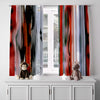 Striped Window Curtain - Red and Black Watercolor Stripes - Deja Blue Studios